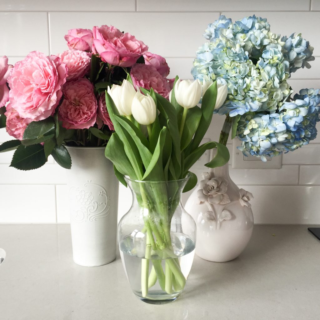 Florals from The Bouqs, Whole Foods and Trader Joes